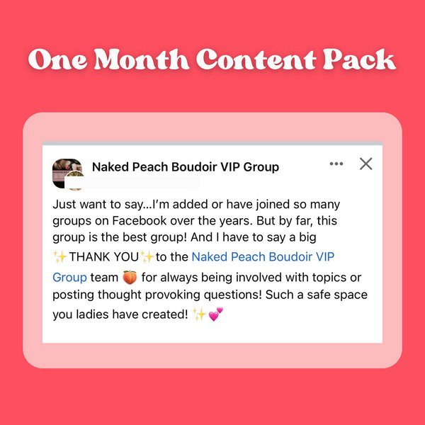 VIP Facebook Group Content Pack: One Month